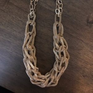 Gold link statement necklace